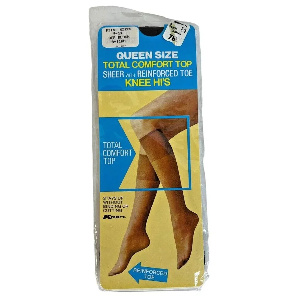 5 Pair Vintage Kmart Queen Size Knee‎ Highs Hi's Sheer Size 9-11 Brown Mist NIP